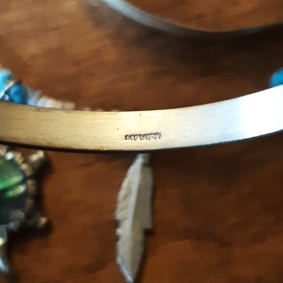 Vintage Mexican Silver Jewelry Lot - Necklace, 2x Earrings, 2x bracelets/bangles - Picture 5 of 7